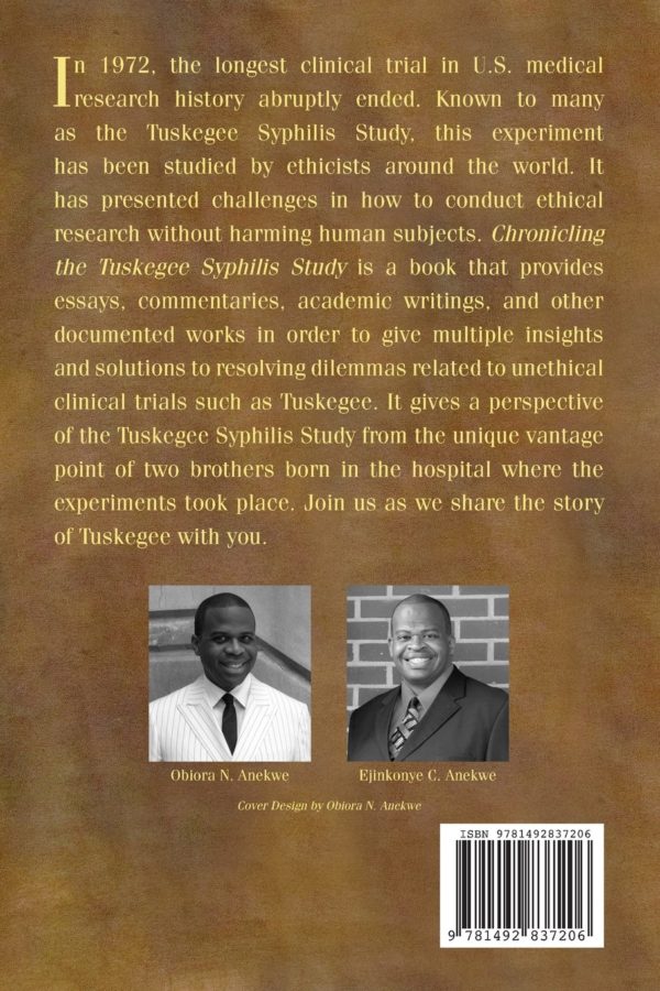 Ethically Speaking | Back Cover Chronicling the Tuskegee Syphilis Study: